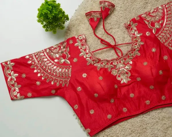 Red_Embroidered_Blouse_With_Golden_Zari_Work
