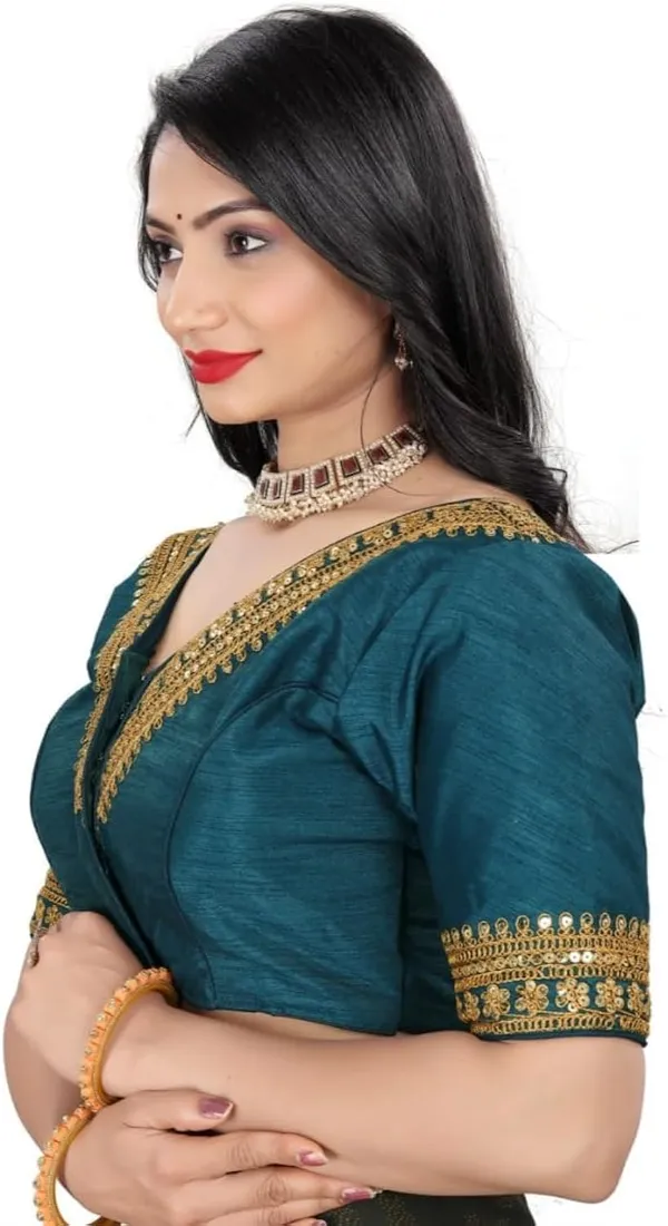 Teal_Green_Embroidered_Blouse_With_Gold_Embellishments_And_Mirror_Work