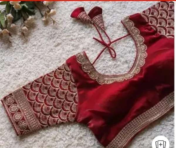 Maroon_Embroidered_Designer_Blouse_With_Golden_Work