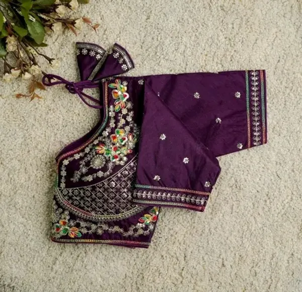 Purple_Embroidered_Silk_Blouse_With_Mirror_Work_And_Floral_Detailing