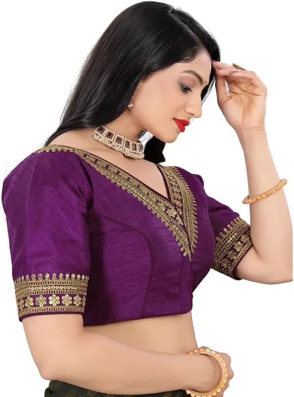 Purple_Embroidered_Silk_Blouse_With_Golden_Zari_Work