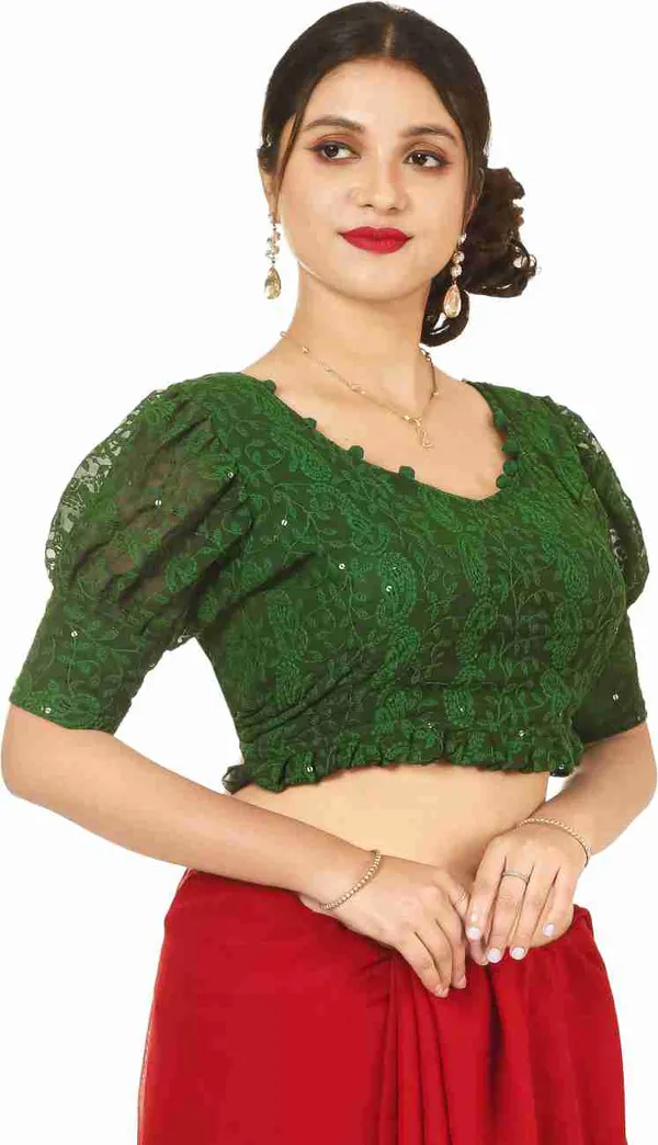 Green_Embroidered_Lace_Blouse_With_Scalloped_Neckline_And_Back_Tie