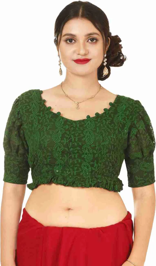 Green_Embroidered_Lace_Blouse_With_Scalloped_Neckline_And_Back_Tie