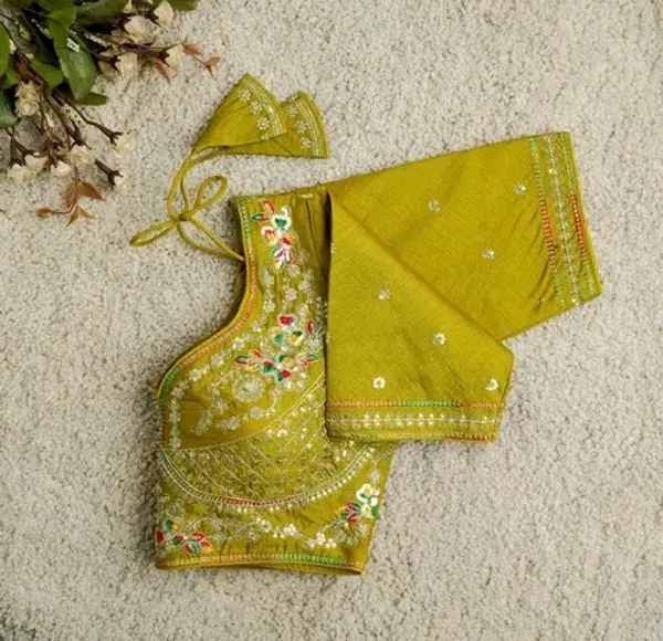 Olive_Green_Embroidered_Blouse_With_Floral_Detailing