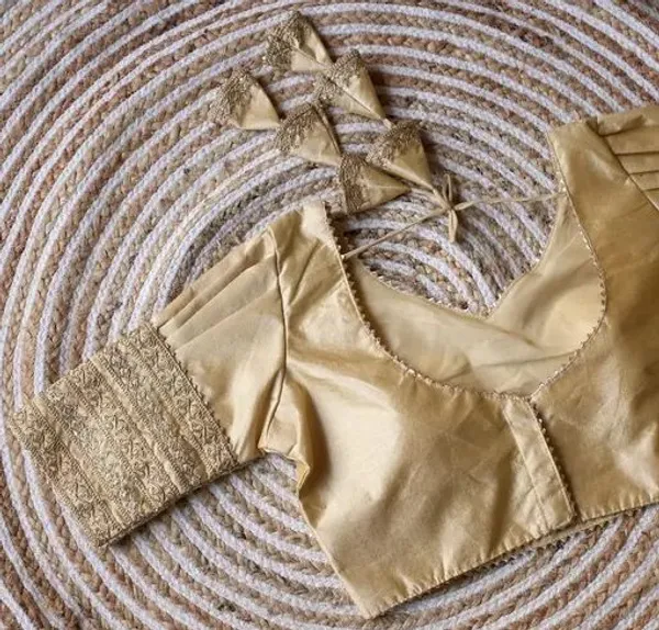 Golden_Silk_Blouse_With_Embellished_Sleeves