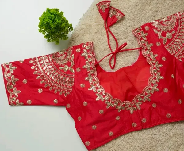 Red_Embroidered_Blouse_With_Golden_Zari_Work