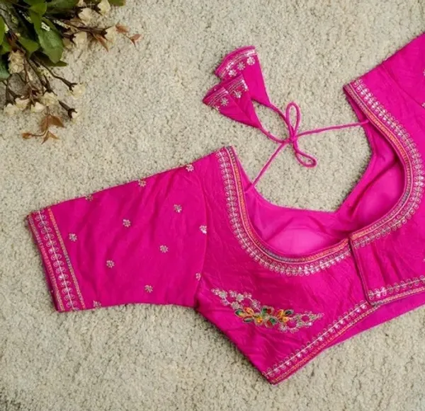 Pink_Embroidered_Blouse_With_Floral_Sequin_Work_And_Tassel_Tie-Up
