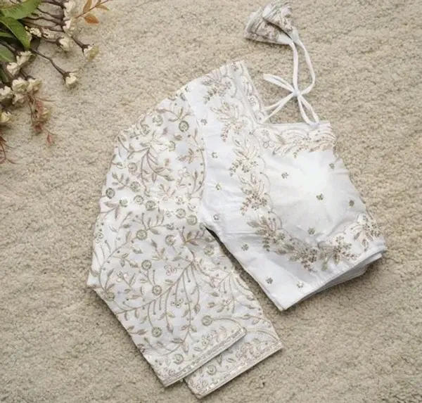 Elegant_White_And_Silver_Embroidered_Blouse_With_Tie-Up_Detail