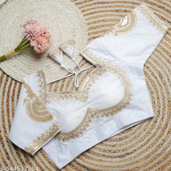 White_Cotton_Blouse_With_Golden_Lace_Border