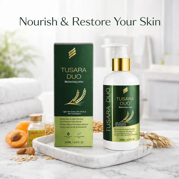 Tusara_Duo_Moisturising_Lotion_-_Light,_Non-Greasy_Skin_Nourishment_With_Natural_Ceramides,_Apricot_Oil_&_Almond_Oil_(200Ml)