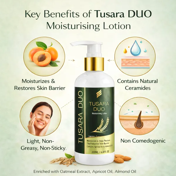 Tusara_Duo_Moisturising_Lotion_-_Light,_Non-Greasy_Skin_Nourishment_With_Natural_Ceramides,_Apricot_Oil_&_Almond_Oil_(200Ml)