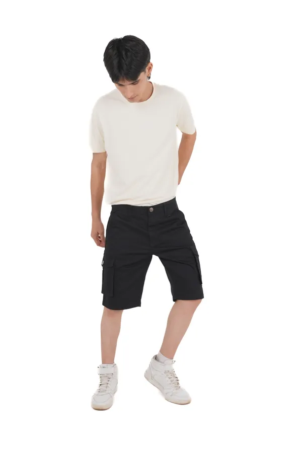 Black_Premium_Cotton_Cargo_Shorts_For_Men