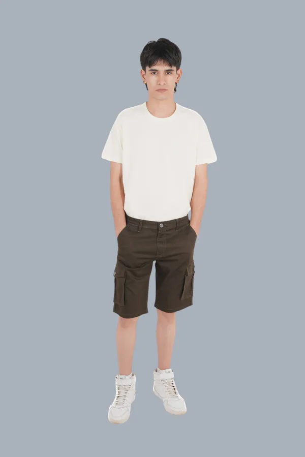 Brown_Premium_Cotton_Cargo_Shorts_For_Men
