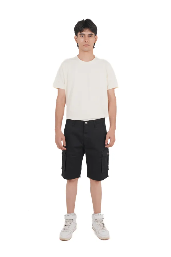 Black_Premium_Cotton_Cargo_Shorts_For_Men