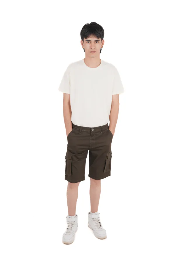 Brown_Premium_Cotton_Cargo_Shorts_For_Men