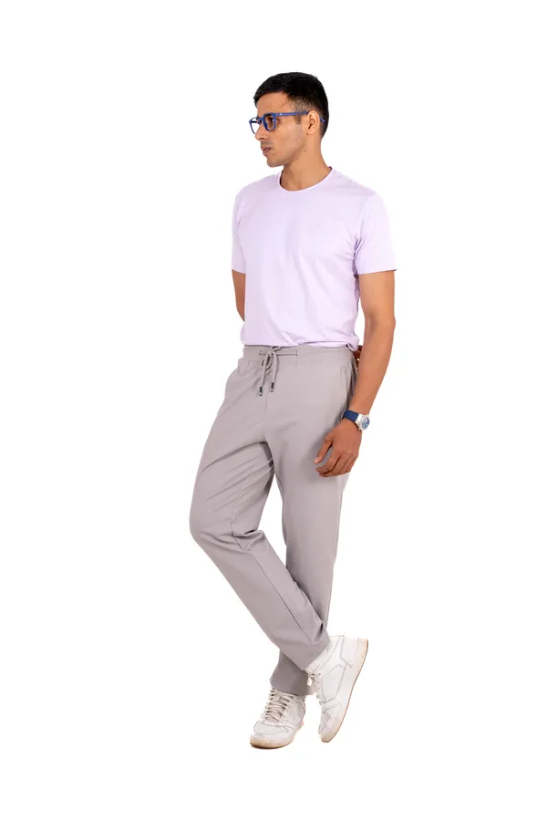 Light_Grey_Polyester_Elastane_Track_Pants_For_Men