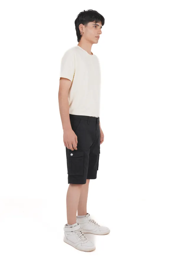 Black_Premium_Cotton_Cargo_Shorts_For_Men