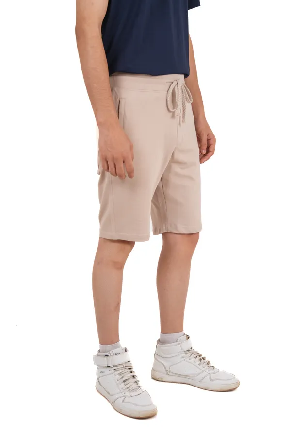 Beige_Premium_Cotton_Stretch_Shorts_For_Men