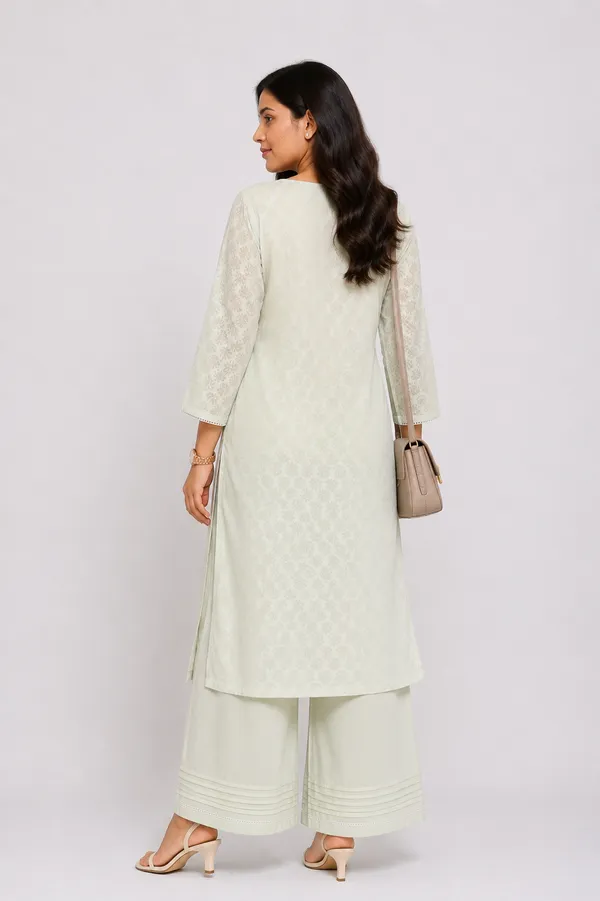 fresh_brezze_Mint_Green_Brasso___cotton_Kurti_With_Fish_chikankari_detailing