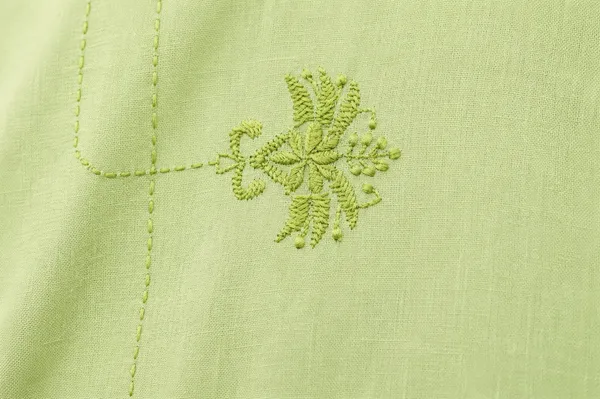 Mint_Green_mandarian_collar_linen_Top_With_flower_detailing_chikankari