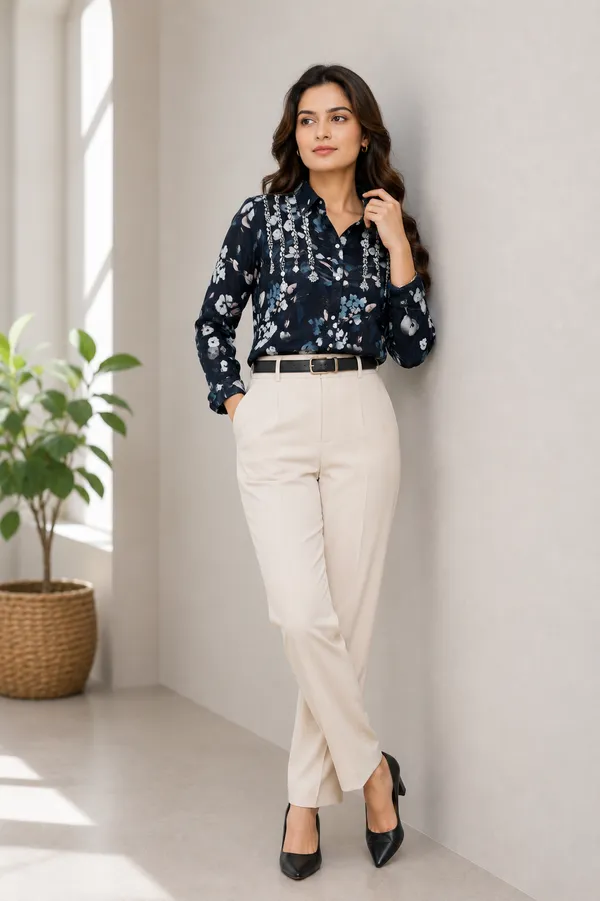 Classy_black_floral_chinon_chikankari__shirt