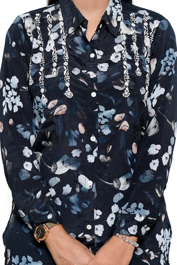 Classy_black_floral_chinon_chikankari__shirt