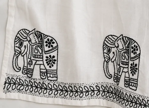 Elegant__White_mul_mul_Cotton_kurti_With__chikankri_on_elephant_Motif