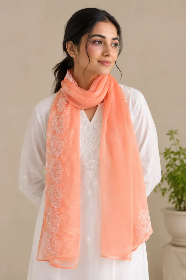 Orange_Georgette_Satin_border_Chikankari_Stole_|_Stoles_are_there_to_provide_the_sense_extra_elegance_in_your_styling