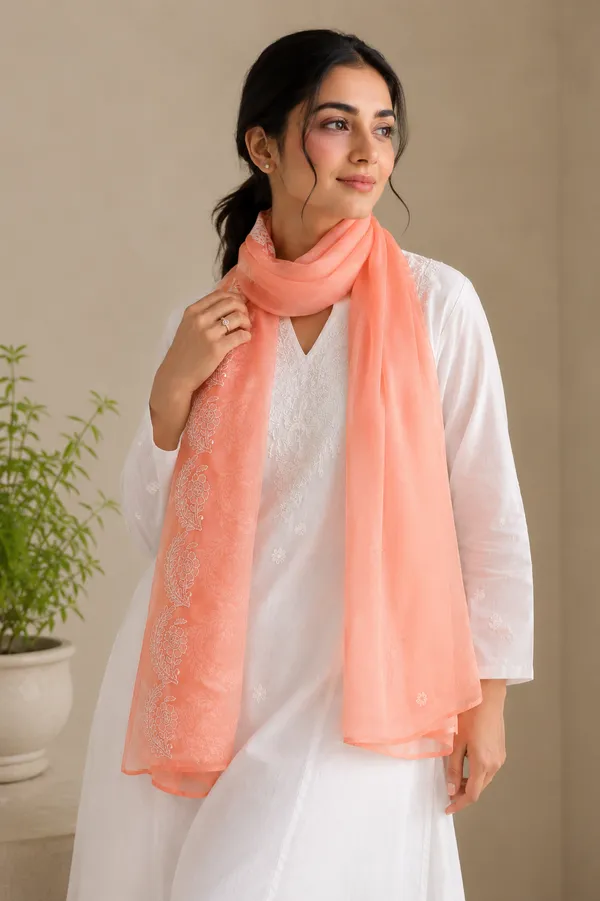 Orange_Georgette_Satin_border_Chikankari_Stole_|_Stoles_are_there_to_provide_the_sense_extra_elegance_in_your_styling