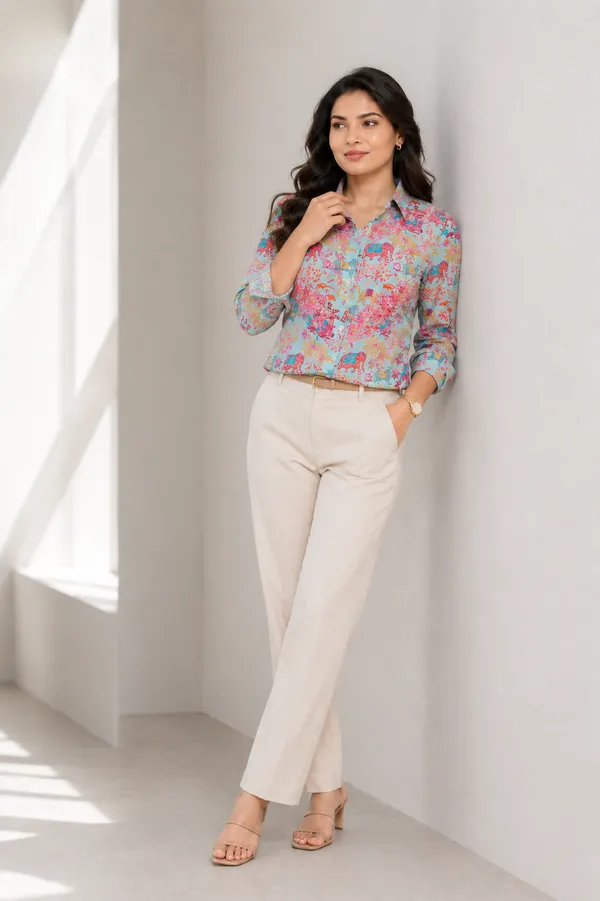Upvan_printed_chikankari_embroidered_chinon_shirt