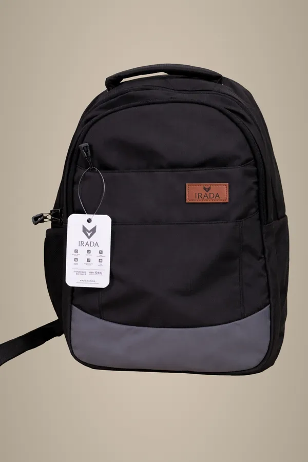 Black_&_Grey_Synthetic_Polyester_Backpack_For_Unisex
