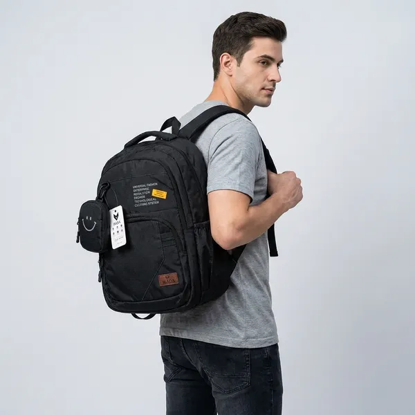 Black_Synthetic_Polyester_Backpack_For_Unisex