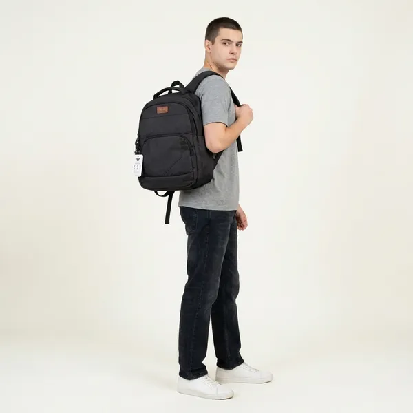 Black_Synthetic_Polyester_Backpack_For_Unisex