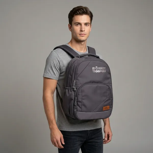 Grey_Synthetic_Polyester_Backpack_For_Unisex