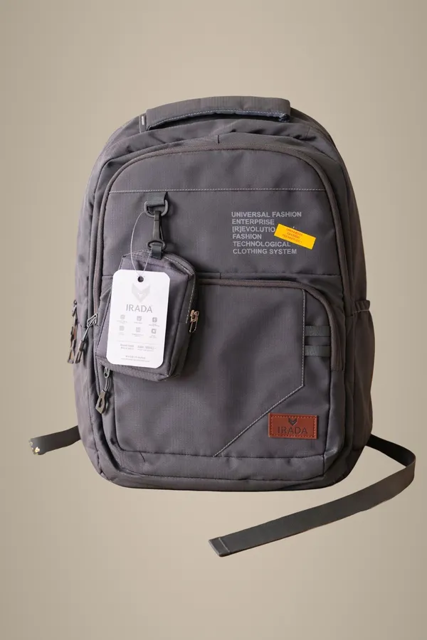 Grey_Synthetic_Polyester_Backpack_For_Unisex
