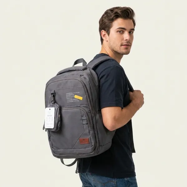 Grey_Synthetic_Polyester_Backpack_For_Unisex