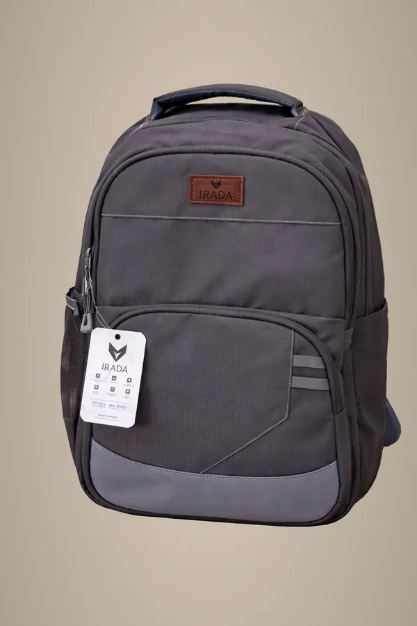 Grey_Synthetic_Polyester_Backpack_For_Unisex