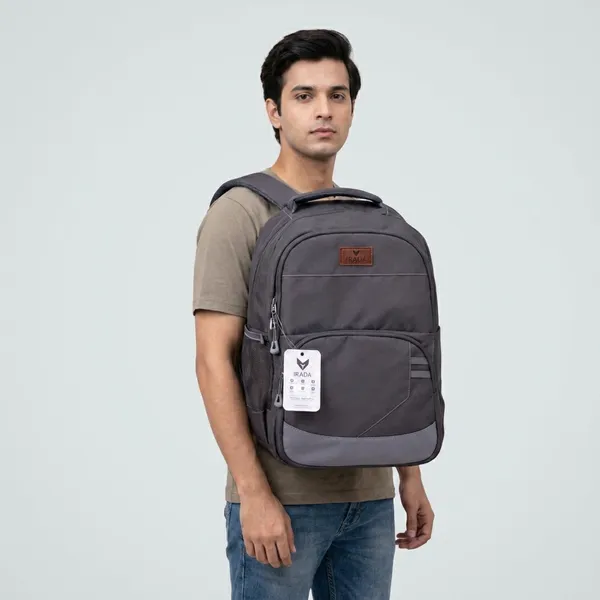 Grey_Synthetic_Polyester_Backpack_For_Unisex