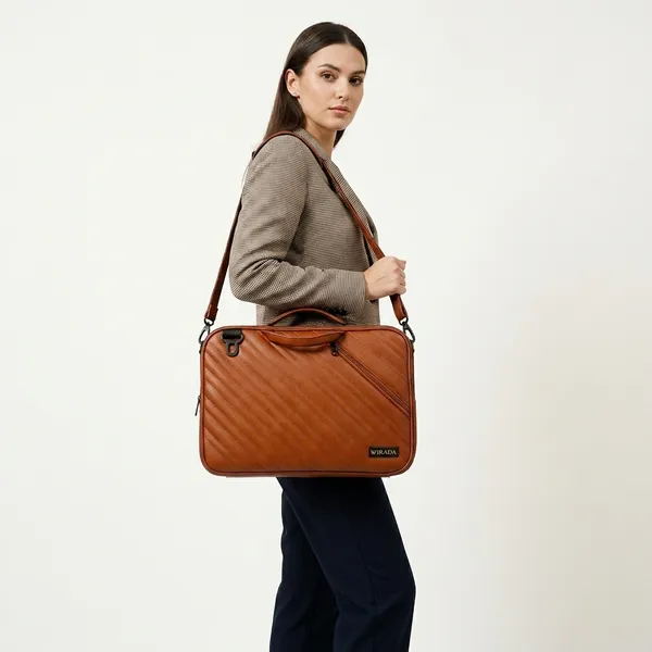 Tan_Synthetic_Leather_Laptop_Sleeve_For_Unisex