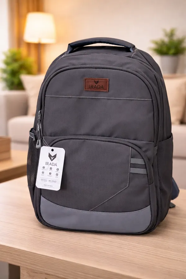Grey_Synthetic_Polyester_Backpack_For_Unisex