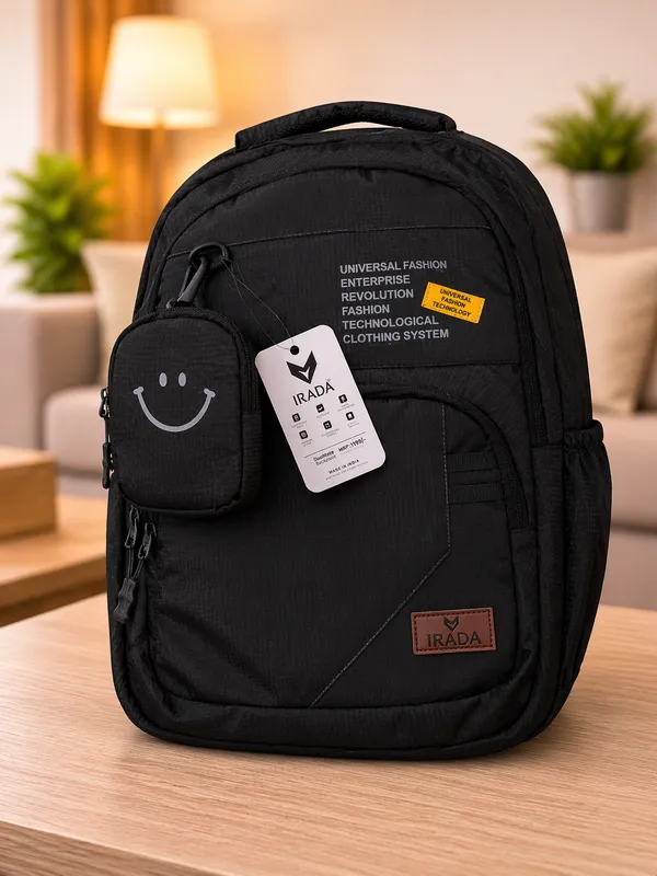 Black_Synthetic_Polyester_Backpack_For_Unisex