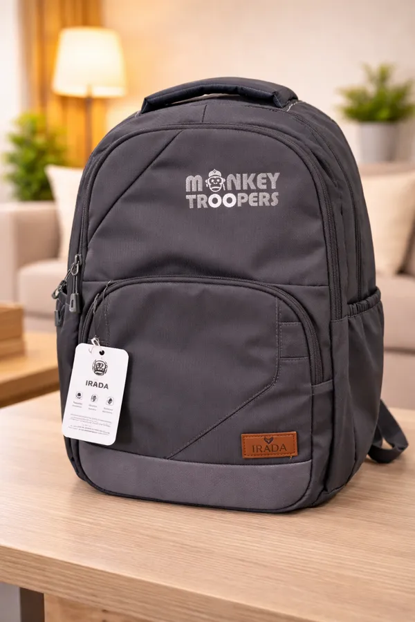 Grey_Synthetic_Polyester_Backpack_For_Unisex