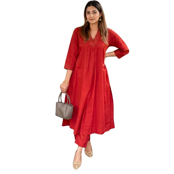 Women_S_Cotton_Kurti_And_Pant_Co_Ord_Set