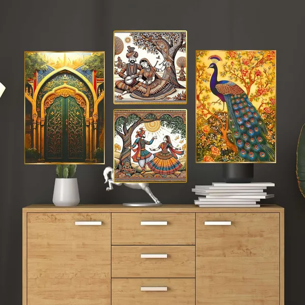Fab_Craft_Studio_Set_Of_Four_Wall_Paintings_For_Wall_Dacoration_Golden_Framed_Wall_Paintings_For_Living_Room_Bedroom_Wall_Art_For_Home_Decoration_Office_Wall_Decor_13X10_Inch_Ch_Gd4_6