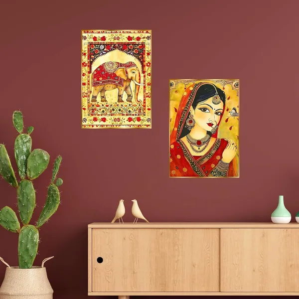 Fab_Craft_Studio_Set_Of_Two_Wall_Paintings_For_Wall_Dacoration_Golden_Framed_Wall_Paintings_For_Living_Room_Bedroom_Wall_Art_For_Home_Decoration_Office_Wall_Decor_14X11_Inch_Ch_Gd2_11