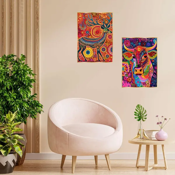 Fab_Craft_Studio_Set_Of_Two_Wall_Paintings_For_Wall_Dacoration_Golden_Framed_Wall_Paintings_For_Living_Room_Bedroom_Wall_Art_For_Home_Decoration_Office_Wall_Decor_14X11_Inch_Ch_Gd2_8