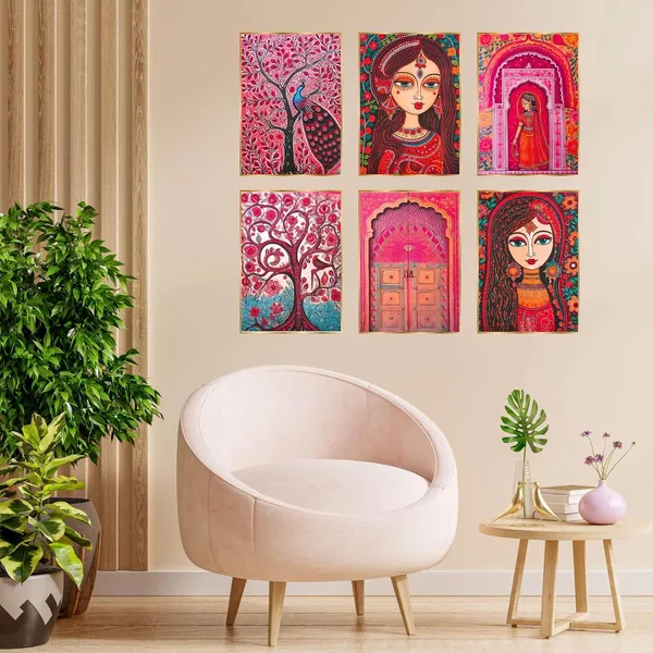 Fab_Craft_Studio_Set_Of_Six_Wall_Paintings_For_Wall_Dacoration_Golden_Framed_Wall_Paintings_For_Living_Room_Bedroom_Wall_Art_For_Home_Decoration_Office_Wall_Decor_13X10_Inch_Ch_Gd6_4