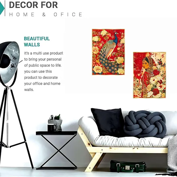 Fab_Craft_Studio_Set_Of_Two_Wall_Paintings_For_Wall_Dacoration_Golden_Framed_Wall_Paintings_For_Living_Room_Bedroom_Wall_Art_For_Home_Decoration_Office_Wall_Decor_14X11_Inch_Ch_Gd2_3