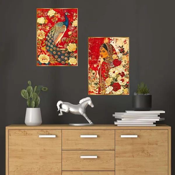 Fab_Craft_Studio_Set_Of_Two_Wall_Paintings_For_Wall_Dacoration_Golden_Framed_Wall_Paintings_For_Living_Room_Bedroom_Wall_Art_For_Home_Decoration_Office_Wall_Decor_14X11_Inch_Ch_Gd2_3