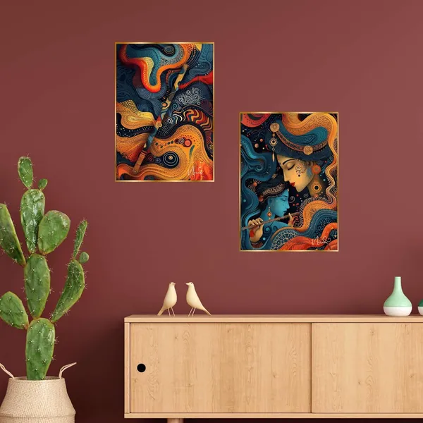Fab_Craft_Studio_Set_Of_Two_Wall_Paintings_For_Wall_Dacoration_Golden_Framed_Wall_Paintings_For_Living_Room_Bedroom_Wall_Art_For_Home_Decoration_Office_Wall_Decor_14X11_Inch_Ch_Gd2_6